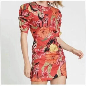 ANTHROPOLOGIE DRA LOS ANGELES LINEN FLORAL MINI DRESS MEDIUM